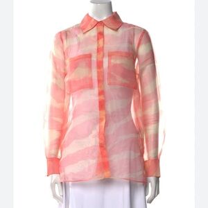 Pink Camouflage button down women’s blouse